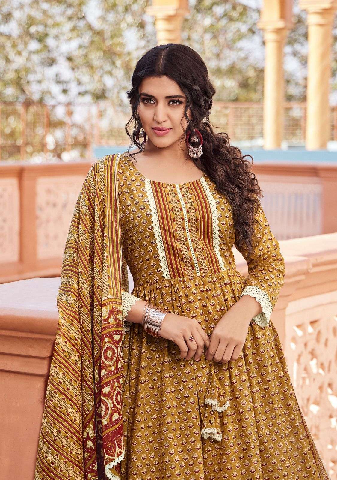LF HERITAGE PURE COTTON PRINT KURTI AND PANT WITH MULL COTTON PRINT DUPATTA 1003C